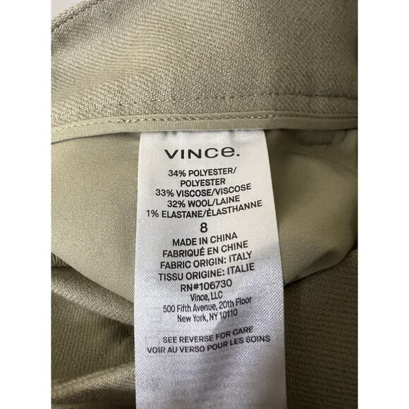 Vince Trouser Pants Womens 8 Beige Wool Blend High Waist Wide Leg Pleated Work - Picture 4 of 13
